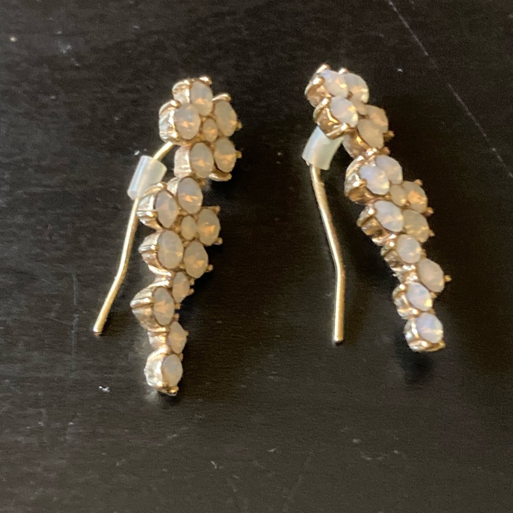 Kate Spade Gold and White Floral Earrings